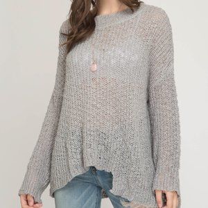 NEW! She + Sky Aced It Metallic Sweater